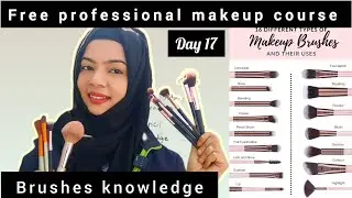 Free Professional Makeup Course Day 17 || Makeup Brushes Knowledge For Beginners 