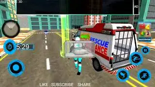 Light superhero speed hero robot rescue mission 3D