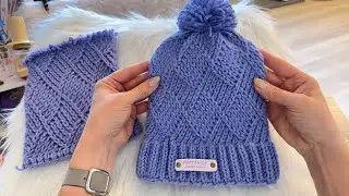 Easy Beanie Tutorial | Baklava Stitch knit hat | Easy In-the-Round Pattern for Beginners