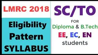 LMRC SCTO Syllabus | elligibility | EXAM Pattern || SC/TO for EE,EN,EC,EEE for UPMRC 2021 SC TO