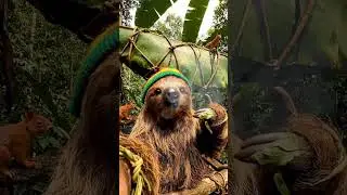 Sloth Builds Leaf Glider &mdash; Chill Chaos! #vlog #sloth #wildlife #jamaica