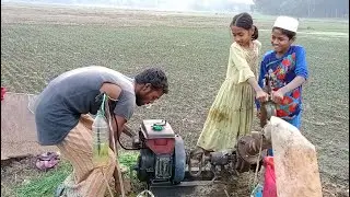 Amazing antic shelo machine start. বিকেলে পেয়াজ ক্ষেতে মেশিন দিয়ে পানি দিলাম। পুরাতন মেশিন দিয়ে।
