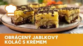 Obr&aacute;cen&yacute; jablkov&yacute; kol&aacute;č s kr&eacute;mem je dokonal&yacute; z&aacute;kusek ke k&aacute;vě