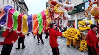 2024 Chinese New Year of the Dragon colourful celebrations through City of Perth in Scotland
