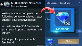 FREE 500 DIAMONDS SURVEY FOR MOBILE LEGENDS | QUICK SURVEY EVENT!