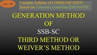 Generation Method of SSB SC: Weaver's Method or Third Method | COM SYS | R K Classes | Lec 59 |
