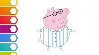 😍🥰dad peppa pig🐷l father peppa pig drawing l colorful❤💛💚💙drawing for kids l easy drawing l Peppa pig