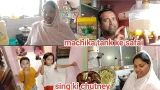 Machika Tank ki Safai 🐠 Sing ki Chutney 🥜|| Rahim Arbina Vlogs 👍
