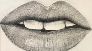 How to Draw Lips & Teeth - Basic to Advance Portrait Drawing / How to Draw Lips Using an HB Pencil