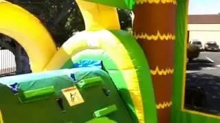 JumpOrange Commercial Grade 13&rsquo; x 30&rsquo; Mega Tropical Aloha Waterslide Combo