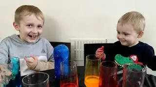 Sparkling colours liquid erupting volcano kids experiment