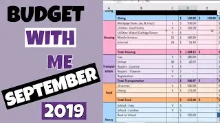 Setting Up Our September 2019 Budget | Zero-Based Budget