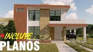 PLANOS DE CASAS DE 2 PLANTAS CON 4 RECAMARAS - Plano de casa con 2 Pisos y 4 Dormitorios