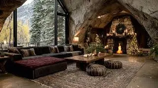 Peaceful Snowy Christmas Night 🎄🌲 Instrumental Christmas Music  Cozy Holiday Ambience