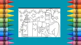 How to Colour Batman with Gift | Coloring with Markers | COLOR ALONG WITH HAPPY COLORING WORLD