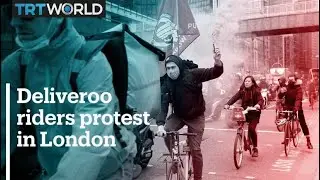 Deliveroo couriers on strike across the UK