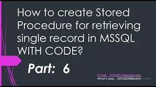 How to create stored procedure for single record in ms sql