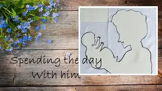 Father's day special drawing Easy way to draw Father and Daughter step by step double exposure paint