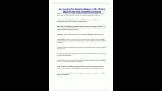 Accounting for Decision Makers C213 Exam Study Guide with Complete Solutions1836