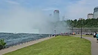 Virtual Walk viewing water rushing over Horseshoe Falls Niagara NY with Retired Lady Hiker May 2024