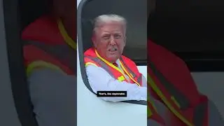 Former President Donald Trump took questions from reporters in a campaign-branded garbage truck.