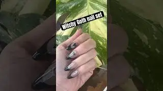The claws are BACK with this black/silver witchy goth set. 🌙 #goth #nailart #nails #gothnails
