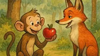 Monkey and fox story. #cartoon #trending #animation #funntshort #money #fox #apple #new @saksham-64