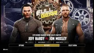 AEW FF Gameplay - Exploding Barbed Wire Death Match - Jeff Hardy vs Jon Moxley (Xbox Series X)