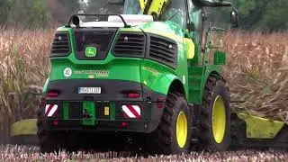 Maishäckseln 2022 mit John Deere 9600i u. Claas Jaguar 970