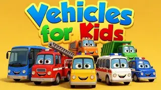 Learning Vehicles for Kids 🚗🚒✈️ | Different Types of Vehicles | 3D Cartoon Long Video#cartoon #kids 