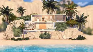 MODERN BEACH HOUSE | Sims 4 Speed Build (Stop Motion)