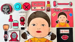 Squid Game Doll Skin Care and Makeup blind bag paper💄 Asmr