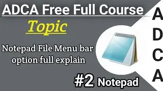 How to use notepad file menu option #computer #adca #olevel #education #ccc #dca #notepad #text