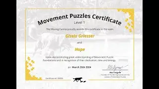 Hope's Level 1 Certificate in Movement Puzzles