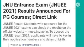 JNU2021 स्नातकोत्तर(हिंदी) प्रवेश परीक्षा का परिणाम जारी|JNU M.A Hindi Entrance Result has Announced