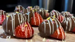 Heart-Shaped Chocolate Covered Strawberries 🍓🤍