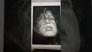 Art reveal in 1. 2.. 3... !! | Black and white face portrait...! | #newshort #sketch