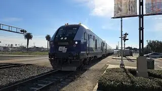 Amtrak Gold Runner #701 at Stockton Robert J. Cabral Station with CDTX #2101 SC-44 and #8303 Cab Car