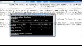 Restaurar db PostgreSql, mediante el comando pg_restore.
