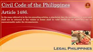 Civil Code of the Philippines, Article 1486