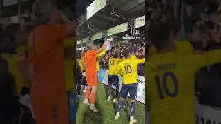 st albans fans after beating banbury in the FA Cup #awaydays #facup