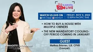 #KaristaLive: How to Buy a House with Multiple Owners + January's Mandatory Cooling-Off Period