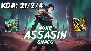 21 Kills Crit SHACO | EUW Ranked Emerald [League of Legends - Full Gameplay] | S15 - 25.24