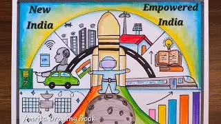 Viksit Bharat Poster Drawing for competition |New India Empowered India Painting |Viksit Bharat 2047
