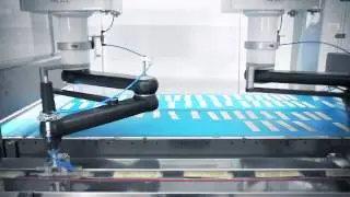 Pick and place robots from Schubert and flow-wrapping machine handle the packaging process of chips