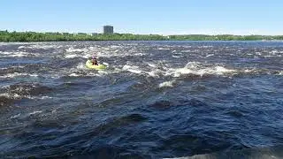 Aire bakraft expedition paddling with my dog