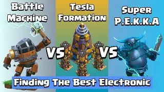 Every Level Super P.E.K.K.A & Battle Machine VS Every Level Tesla Formation | Clash of Clans