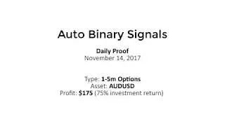Auto Binary Signals (Main ABS) Video 2 Live Trading - November 14th 2017