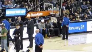 DRAKE is enjoying his own beats during Time Out at TORONTO RAPTORS Game