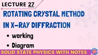 Rotating Crystal Method in X-ray Diffraction | rotating crystal method